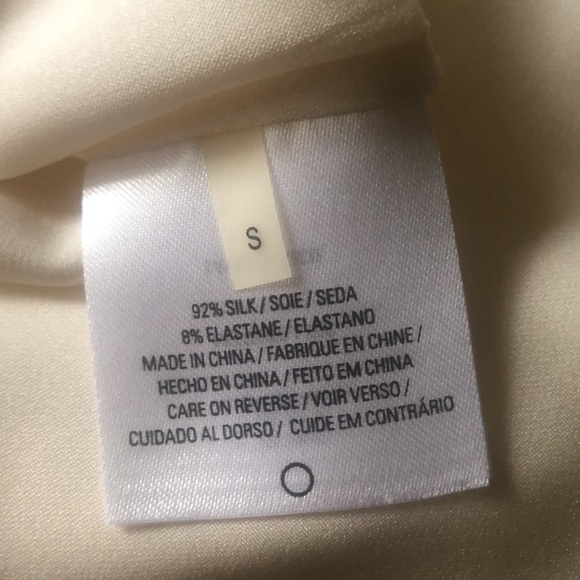 Elie Tahari Ivory Gold Silk Blouse Top - Picture 6 of 6